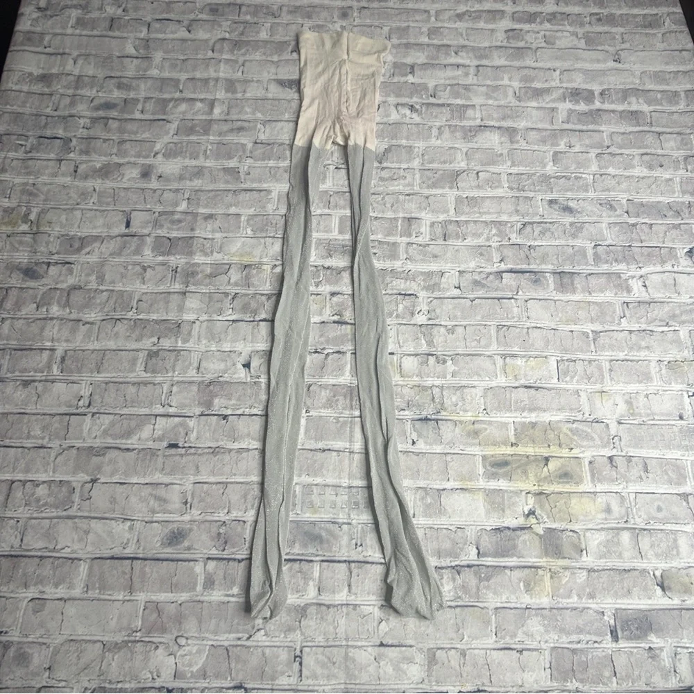 EUC Target Cream and Gray Sparklie Kids Tights Size 12-14
